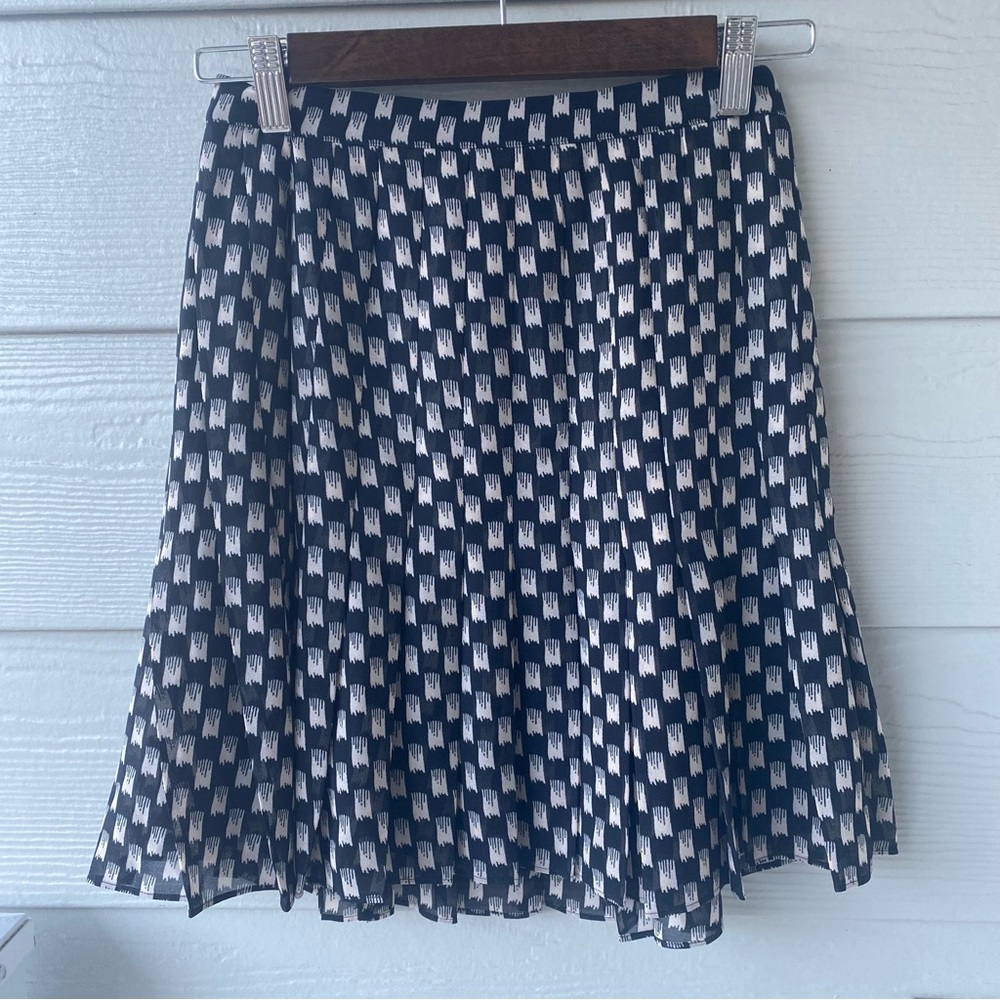 REISS Black & Cream Flared Mini Skirt